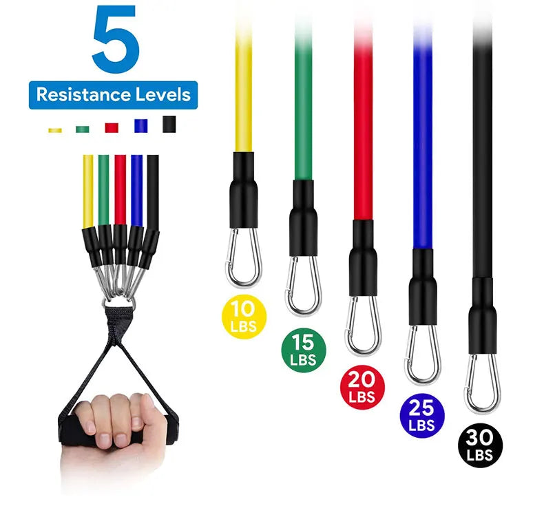 11 Pieces Latex Resistance Band set