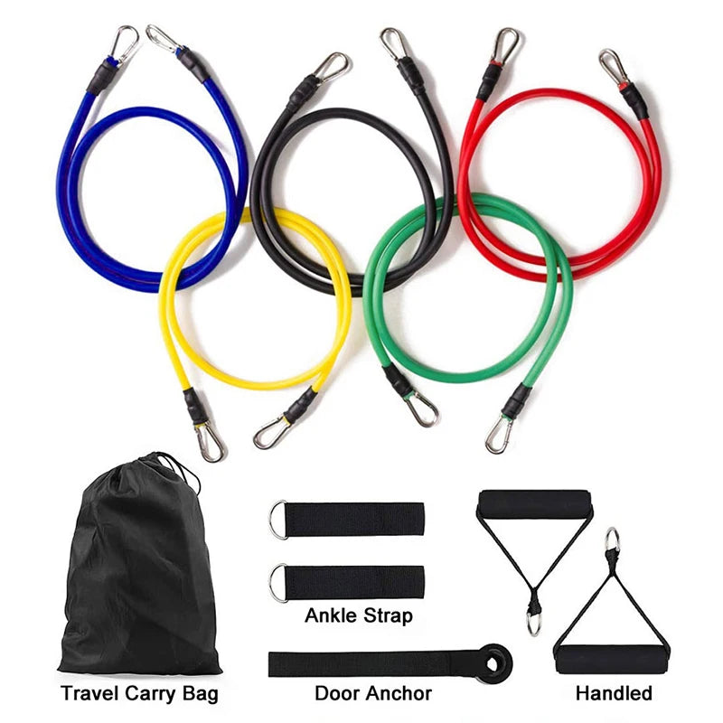 11 Pieces Latex Resistance Band set