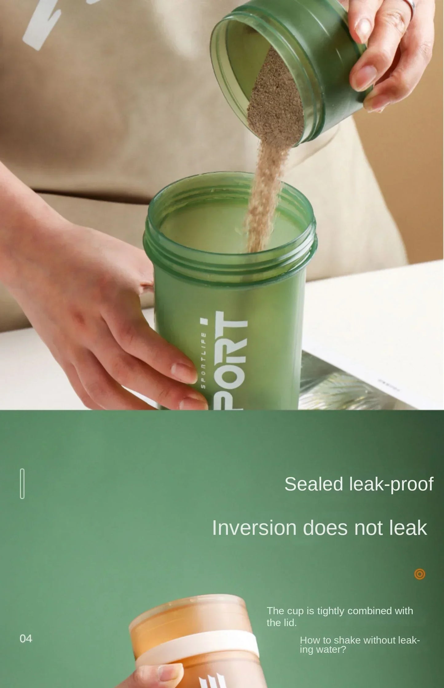 Three Layer Protein Powder Shaker